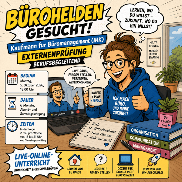 Kaufmann für  Büromanagement (IHK)  Externenprüfung